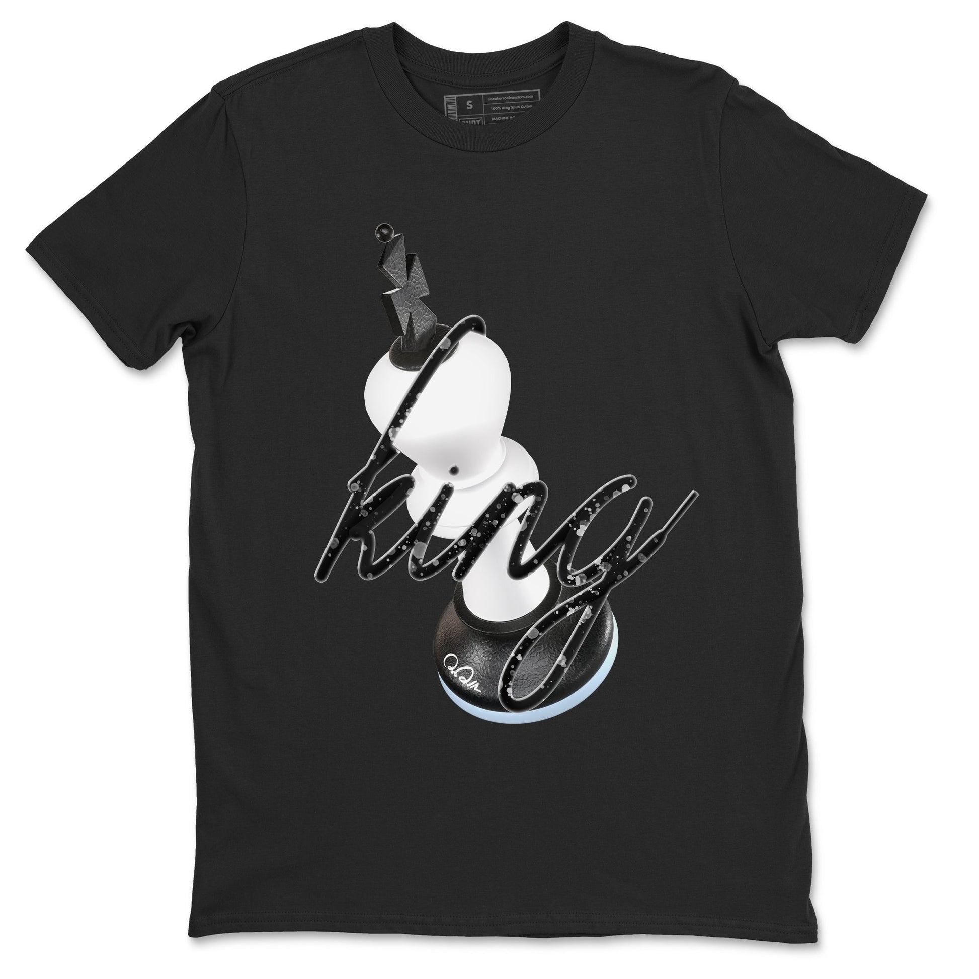 AJ6 White Black shirts to match jordans 3D King sneaker match tees Air Jordan 6 White Black SNRT Sneaker Tees streetwear brand Black 2 unisex cotton tee