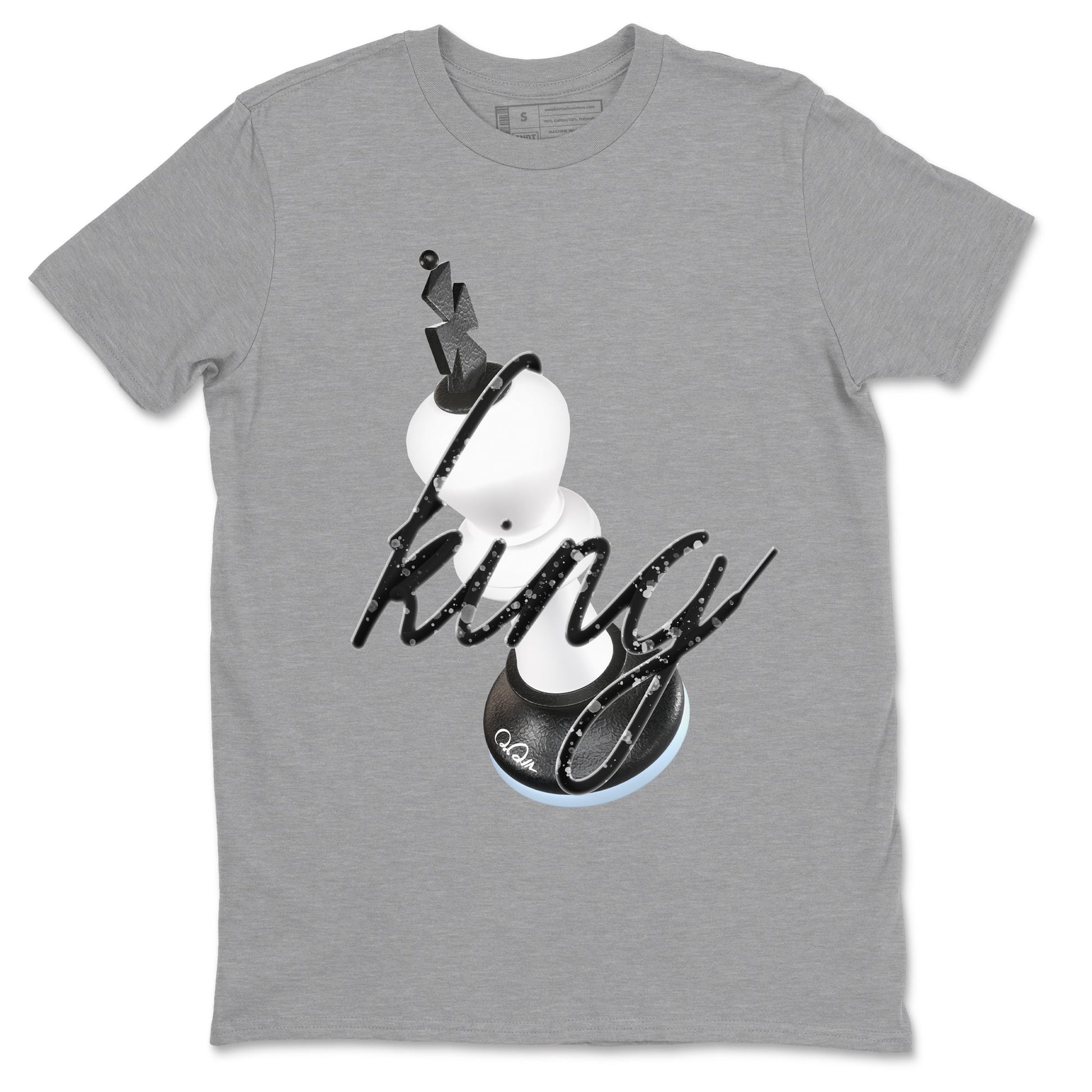 AJ6 White Black shirts to match jordans 3D King sneaker match tees Air Jordan 6 White Black SNRT Sneaker Tees streetwear brand Heather Grey 2 unisex cotton tee