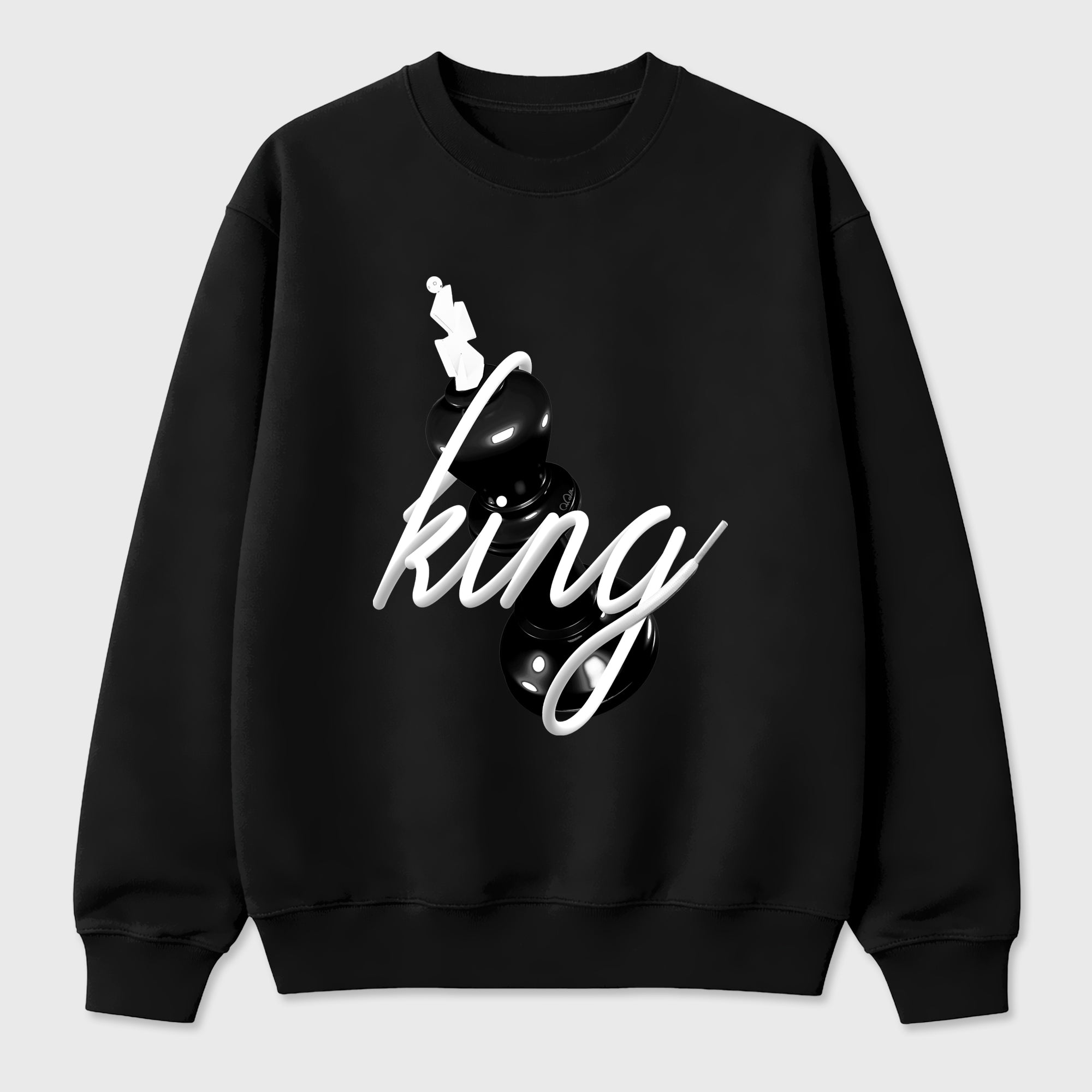 3D King Graphic T-Shirt featuring original streetwear artwork designed to match the Air Jordan 8 Chrome. Black 2 Graphic Tee.