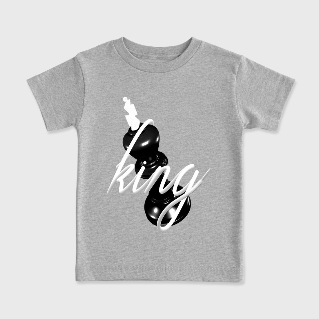 3D King Baby & Kids Graphic T-Shirt featuring original artwork designed to match the Air Jordan 8 Chrome. Heather Grey 2 Kids Graphic Tee.
