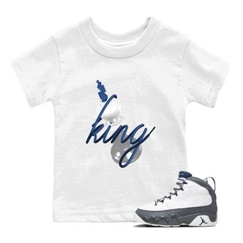 Sneaker match tees – Sneaker Tees To Match Air Jordan 9 Flint Grey Shoes – 3D King Kids T-Shirt White 1