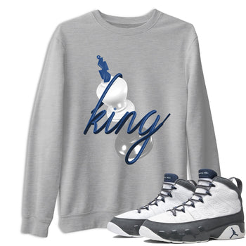 Sneaker match tees – Sneaker Tees To Match Air Jordan 9 Flint Grey Shoes – 3D King Tee Heather Grey 1