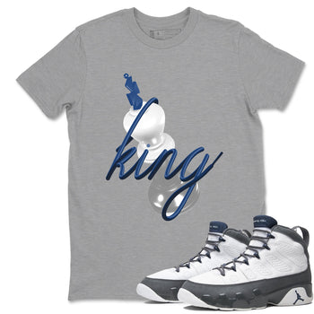 Sneaker match tees – Sneaker Tees To Match Air Jordan 9 Flint Grey Shoes – 3D King Tee Heather Grey 1