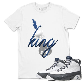 Sneaker match tees – Sneaker Tees To Match Air Jordan 9 Flint Grey Shoes – 3D King Tee White 1