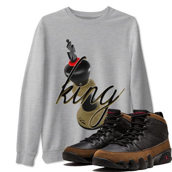9s Olive shirts to match jordans 3D King sneaker match tees Air Jordan 9 Olive match shoes to clothes SNRT Sneaker Tees unisex cotton Heather Grey 1 shirts