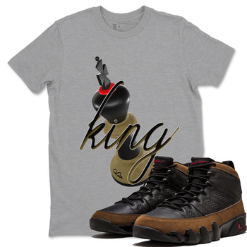 9s Olive shirts to match jordans 3D King sneaker match tees Air Jordan 9 Olive match shoes to clothes SNRT Sneaker Tees unisex cotton Heather Grey 1 shirts