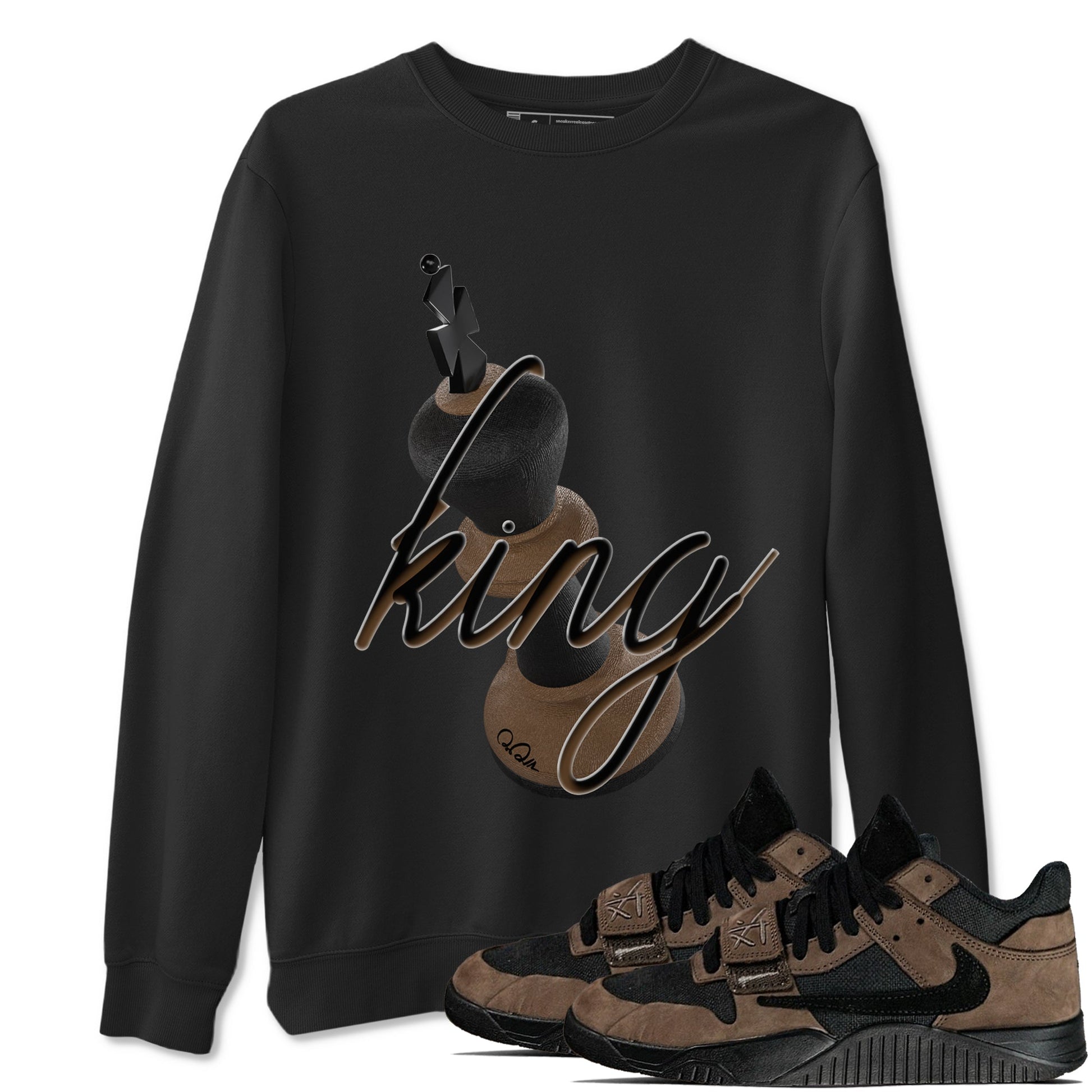 Jordan Jumpman Jack TR Travis Scott Dark Mocha shirts to match jordans 3D King sneaker match tees Jordan Jumpman Jack Travis Scott Dark Mocha match shoes to clothes SNRT Sneaker Tees unisex cotton Black 1 shirts