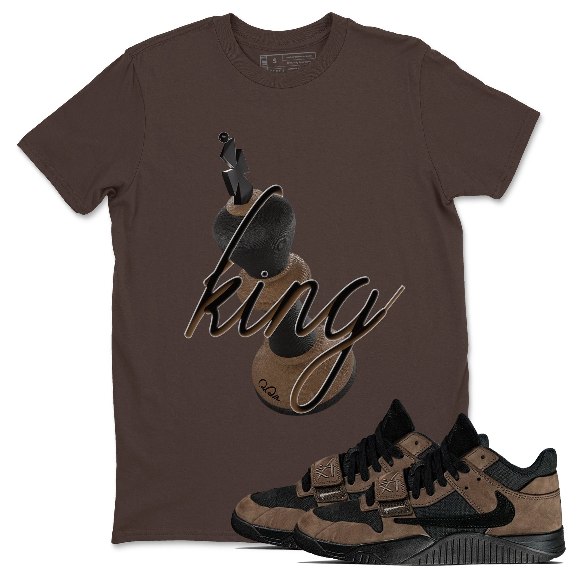 Jordan Jumpman Jack TR Travis Scott Dark Mocha shirts to match jordans 3D King sneaker match tees Jordan Jumpman Jack Travis Scott Dark Mocha match shoes to clothes SNRT Sneaker Tees unisex cotton Dark Chocolate 1 shirts