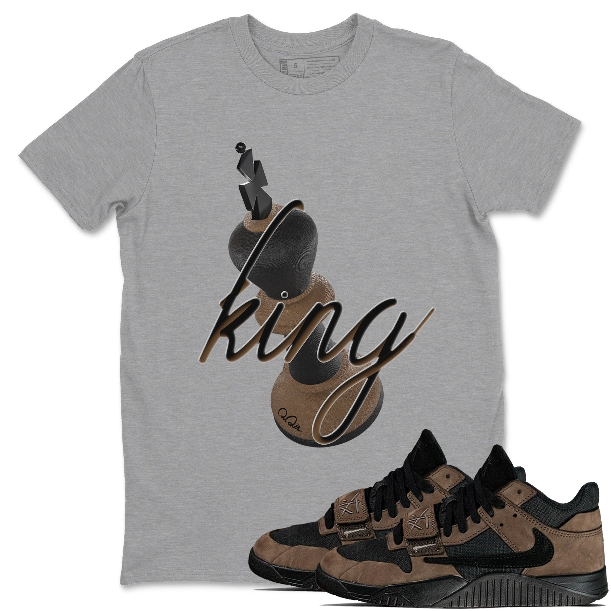 Jordan Jumpman Jack TR Travis Scott Dark Mocha shirts to match jordans 3D King sneaker match tees Jordan Jumpman Jack Travis Scott Dark Mocha match shoes to clothes SNRT Sneaker Tees unisex cotton Heather Grey 1 shirts
