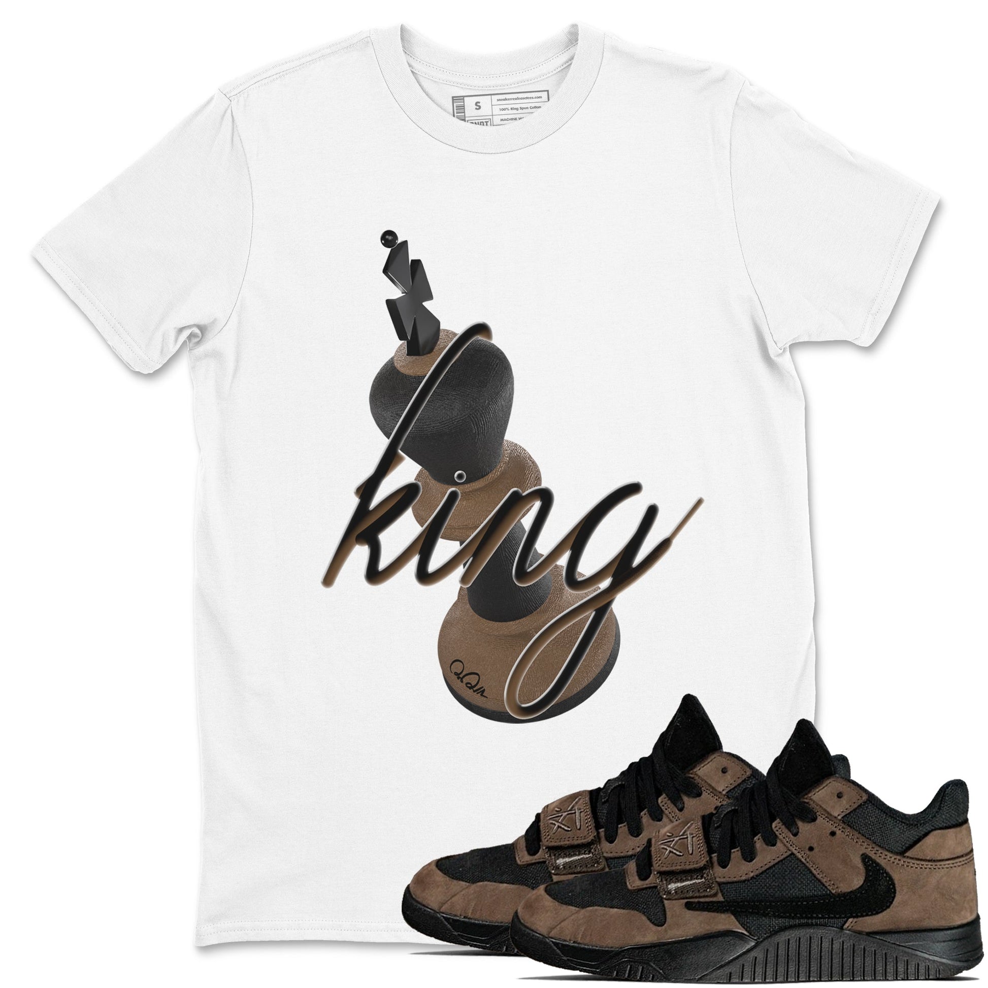 Jordan Jumpman Jack TR Travis Scott Dark Mocha shirts to match jordans 3D King sneaker match tees Jordan Jumpman Jack Travis Scott Dark Mocha match shoes to clothes SNRT Sneaker Tees unisex cotton White 1 shirts