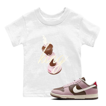 Dunk Cacao Wow And Pink Foam shirts to match jordans 3D King sneaker match tees Dunk Cacao Wow And Pink Foam SNRT Sneaker Tees streetwear brand Baby and Youth White 1 cotton tee