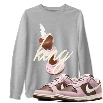 Dunk Cacao Wow And Pink Foam shirts to match jordans 3D King sneaker match tees Dunk Cacao Wow And Pink Foam SNRT Sneaker Tees streetwear brand Heather Grey 1 unisex cotton tee