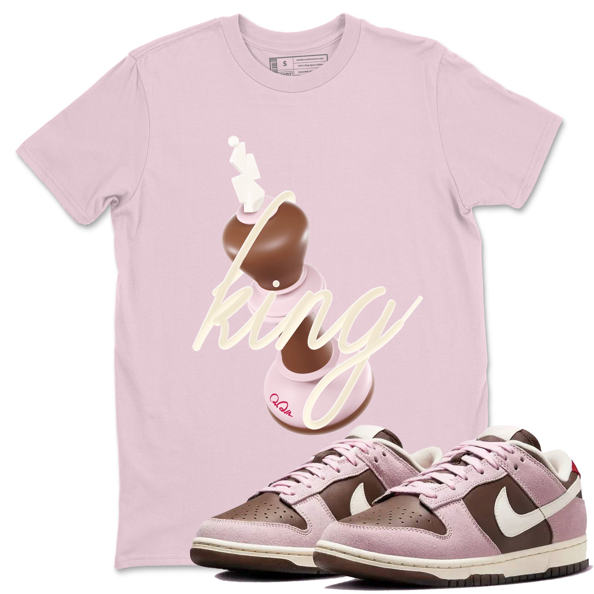 Dunk Cacao Wow And Pink Foam shirts to match jordans 3D King sneaker match tees Dunk Cacao Wow And Pink Foam SNRT Sneaker Tees streetwear brand Pink 1 unisex cotton tee
