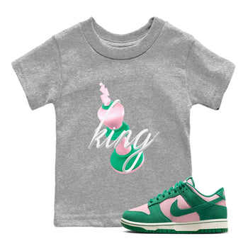 Dunk Low Medium Soft Pink Malachite shirt to match jordans 3D King sneaker tees Dunk Retro SE Medium Soft Pink Malachite SNRT sneaker release tees baby toddler Heather Grey 1 cotton Shirt