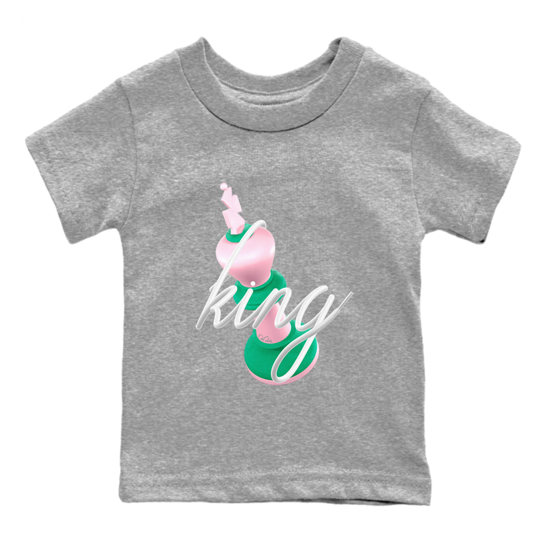 Dunk Low Medium Soft Pink Malachite shirt to match jordans 3D King sneaker tees Dunk Retro SE Medium Soft Pink Malachite SNRT sneaker release tees baby toddler Heather Grey 2 cotton Shirt