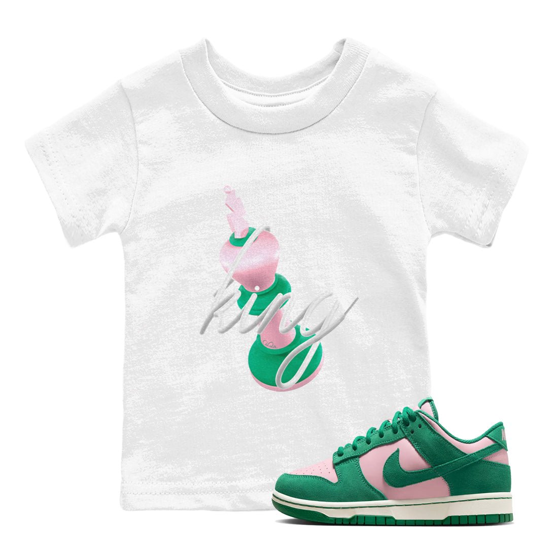 Dunk Low Medium Soft Pink Malachite shirt to match jordans 3D King sneaker tees Dunk Retro SE Medium Soft Pink Malachite SNRT sneaker release tees baby toddler White 1 cotton Shirt