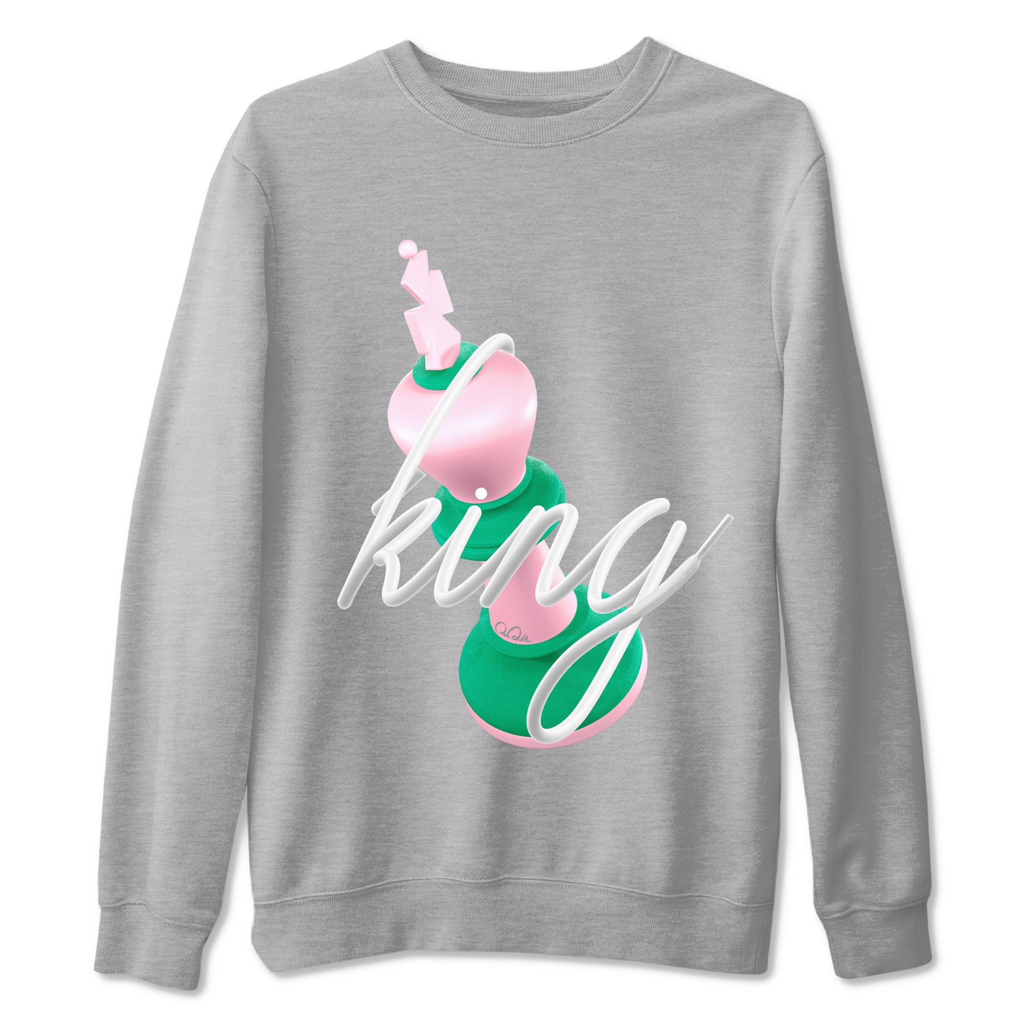 Dunk Low Medium Soft Pink Malachite shirt to match jordans 3D King sneaker tees Dunk Retro SE Medium Soft Pink Malachite SNRT Sneaker Release Tees unisex cotton Heather Grey 2 crew neck shirt