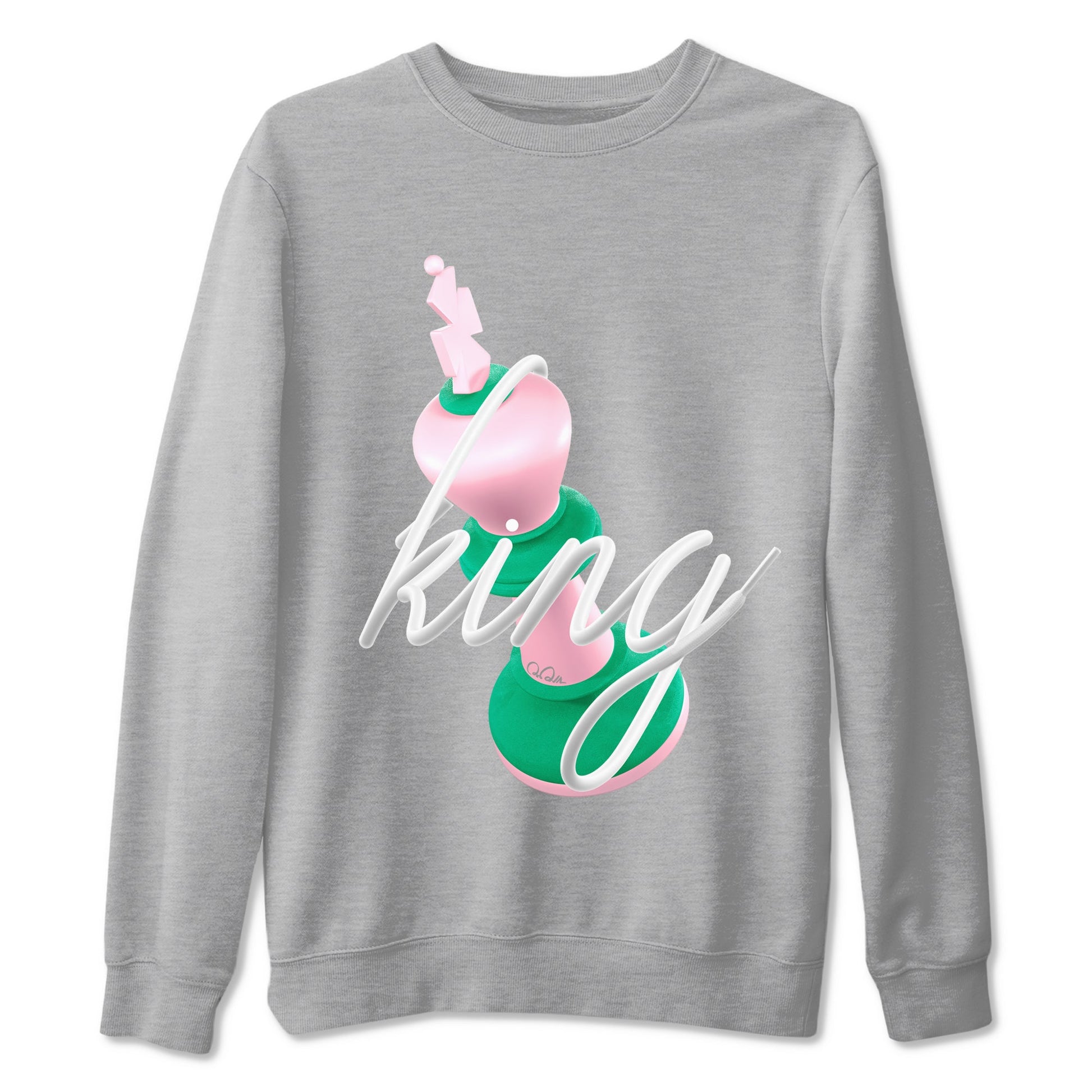 Dunk Low Medium Soft Pink Malachite shirt to match jordans 3D King sneaker tees Dunk Retro SE Medium Soft Pink Malachite SNRT Sneaker Release Tees unisex cotton Heather Grey 2 crew neck shirt