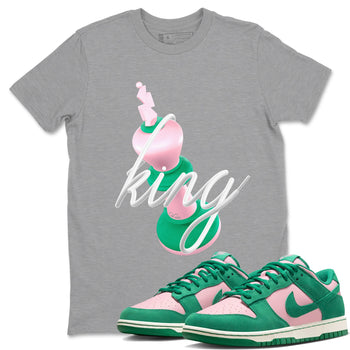 Dunk Low Medium Soft Pink Malachite shirt to match jordans 3D King sneaker tees Dunk Retro SE Medium Soft Pink Malachite SNRT Sneaker Release Tees unisex cotton Heather Grey 1 crew neck shirt