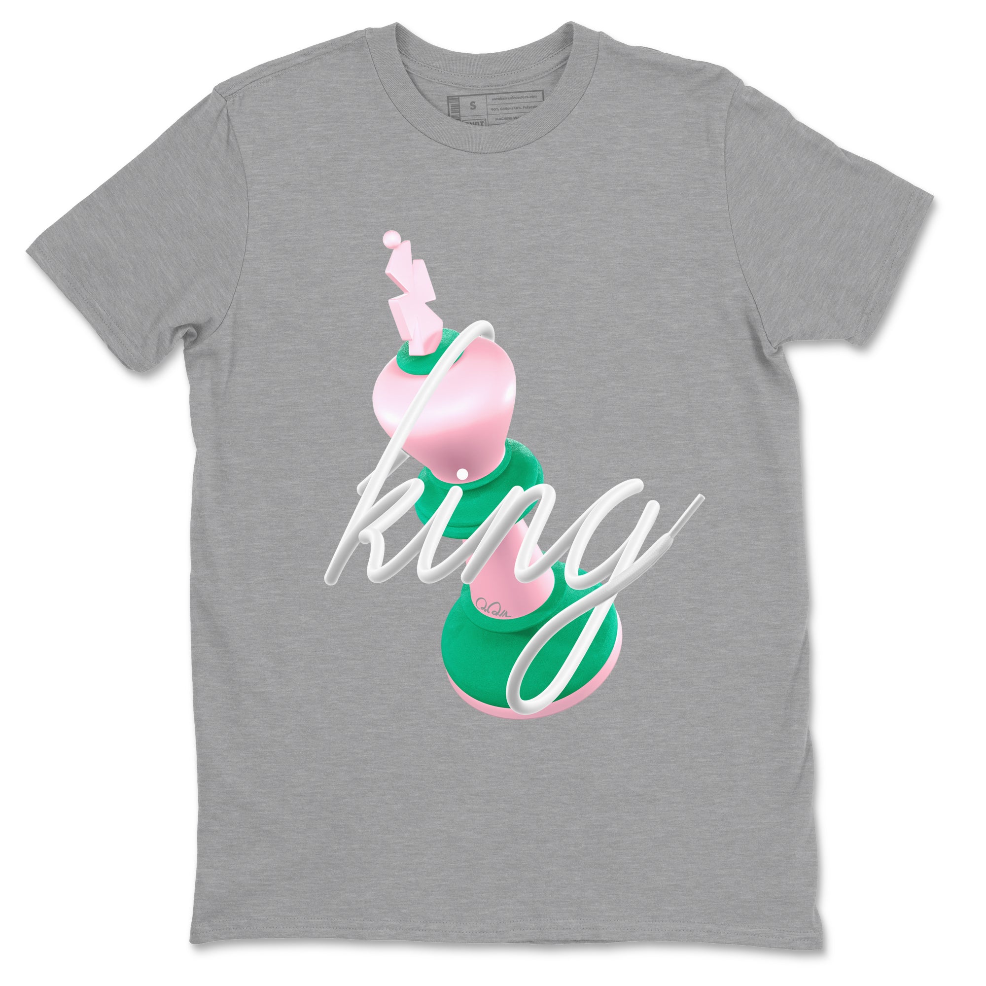 Dunk Low Medium Soft Pink Malachite shirt to match jordans 3D King sneaker tees Dunk Retro SE Medium Soft Pink Malachite SNRT Sneaker Release Tees unisex cotton Heather Grey 2 crew neck shirt