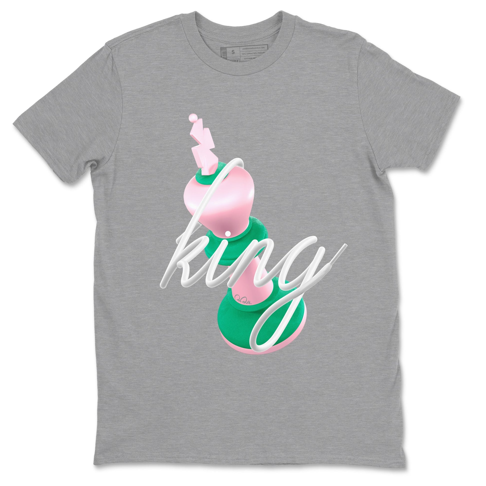 Dunk Low Medium Soft Pink Malachite shirt to match jordans 3D King sneaker tees Dunk Retro SE Medium Soft Pink Malachite SNRT Sneaker Release Tees unisex cotton Heather Grey 2 crew neck shirt