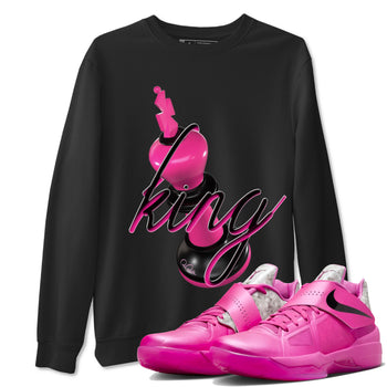 KD 4 Aunt Pearl shirts to match jordans 3D King graphic tees KD 4 Aunt Pearl t shirts to match sneakers SNRT Sneaker Tees unisex cotton Black 1 shirts