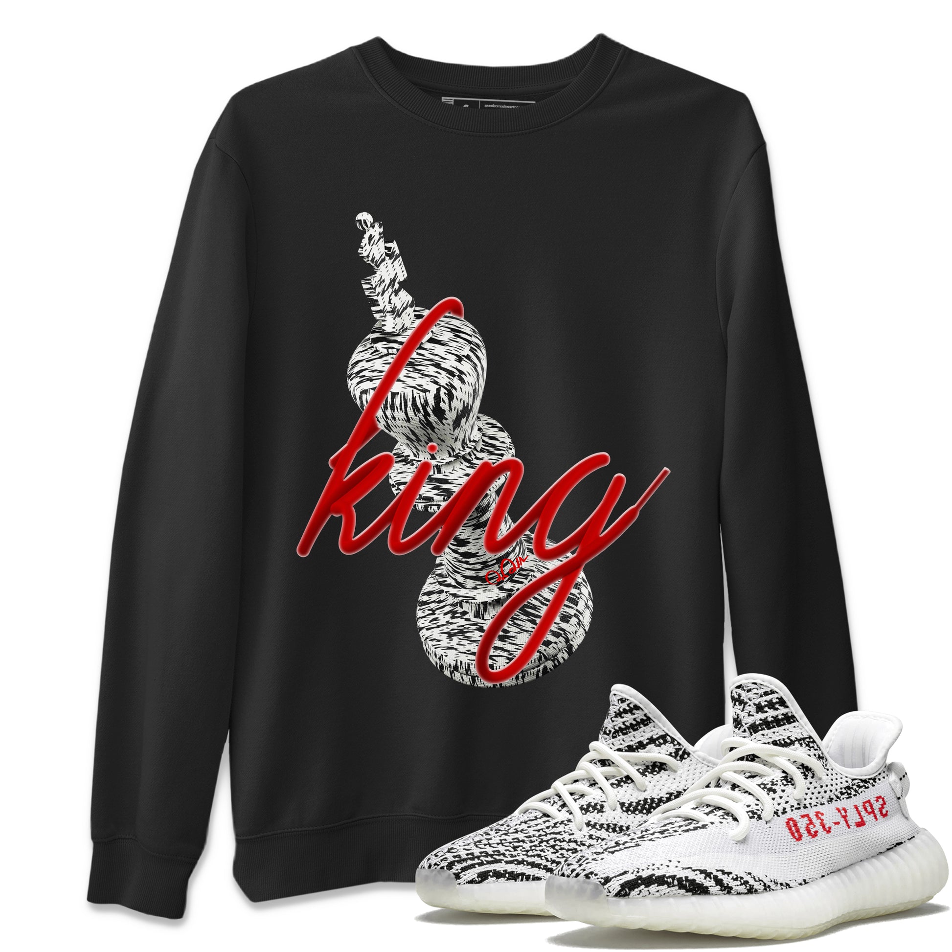Yeezy 350 Zebra Sneaker Match Tees 3D King Sneaker Tees Yeezy Boost 350 V2 Zebra Sneaker Release Tees Unisex Shirts Black 1