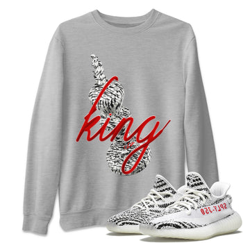 Yeezy 350 Zebra Sneaker Match Tees 3D King Sneaker Tees Yeezy Boost 350 V2 Zebra Sneaker Release Tees Unisex Shirts Heather Grey 1