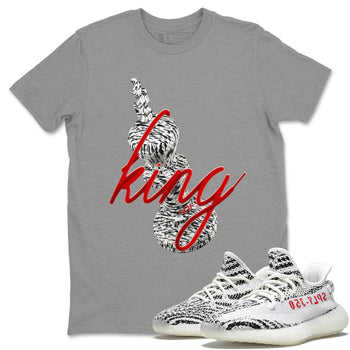 Yeezy 350 Zebra Sneaker Match Tees 3D King Sneaker Tees Yeezy Boost 350 V2 Zebra Sneaker Release Tees Unisex Shirts Heather Grey 1