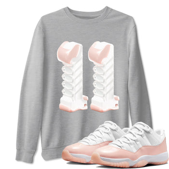 11s Legend Pink shirts to match jordans 3D Number 11 sneaker match tees Air Jordan 11 Legend Pink SNRT Sneaker Tees streetwear brand Heather Grey 1 unisex cotton tee