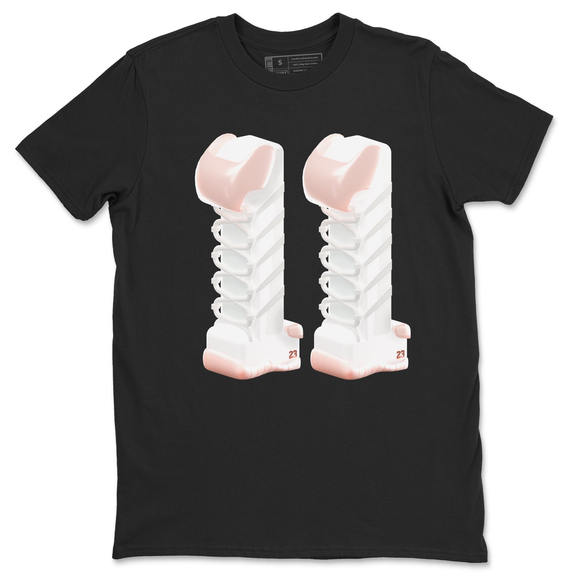 11s Legend Pink shirts to match jordans 3D Number 11 sneaker match tees Air Jordan 11 Legend Pink SNRT Sneaker Tees streetwear brand Black 2 unisex cotton tee