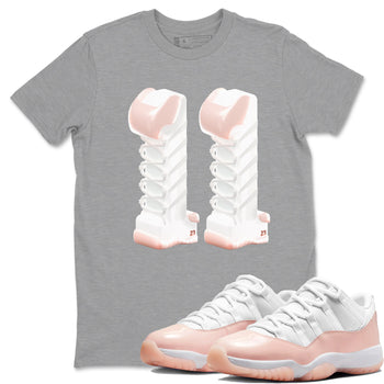 11s Legend Pink shirts to match jordans 3D Number 11 sneaker match tees Air Jordan 11 Legend Pink SNRT Sneaker Tees streetwear brand Heather Grey 1 unisex cotton tee