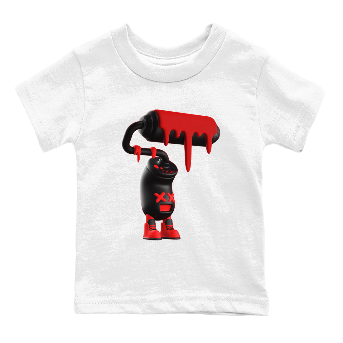 Sneaker match tees – Sneaker Tees To Match Air Foamposite Cough Drop Shoes – 3D Paint Roller Kids T-Shirt White 2