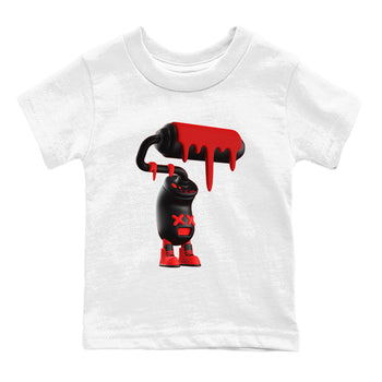 Sneaker match tees – Sneaker Tees To Match Air Foamposite Cough Drop Shoes – 3D Paint Roller Kids T-Shirt White 2
