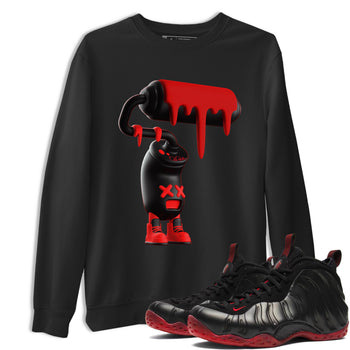 Sneaker match tees – Sneaker Tees To Match Air Foamposite Cough Drop Shoes – 3D Paint Roller Tee Black 1
