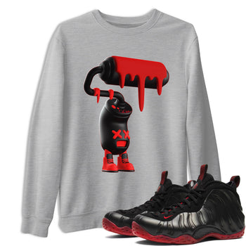 Sneaker match tees – Sneaker Tees To Match Air Foamposite Cough Drop Shoes – 3D Paint Roller Tee Heather Grey 1