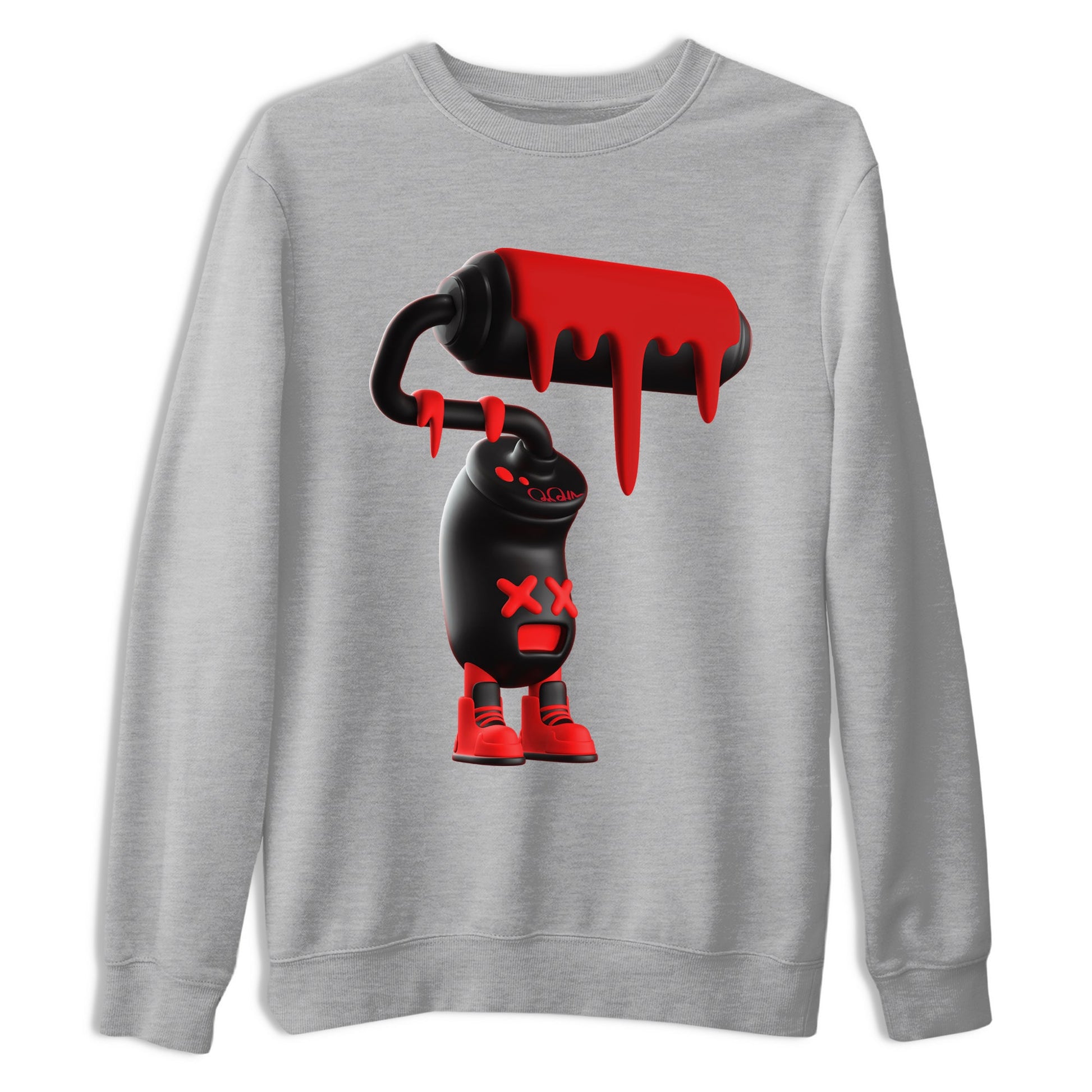 Sneaker match tees – Sneaker Tees To Match Air Foamposite Cough Drop Shoes – 3D Paint Roller Tee Heather Grey 2