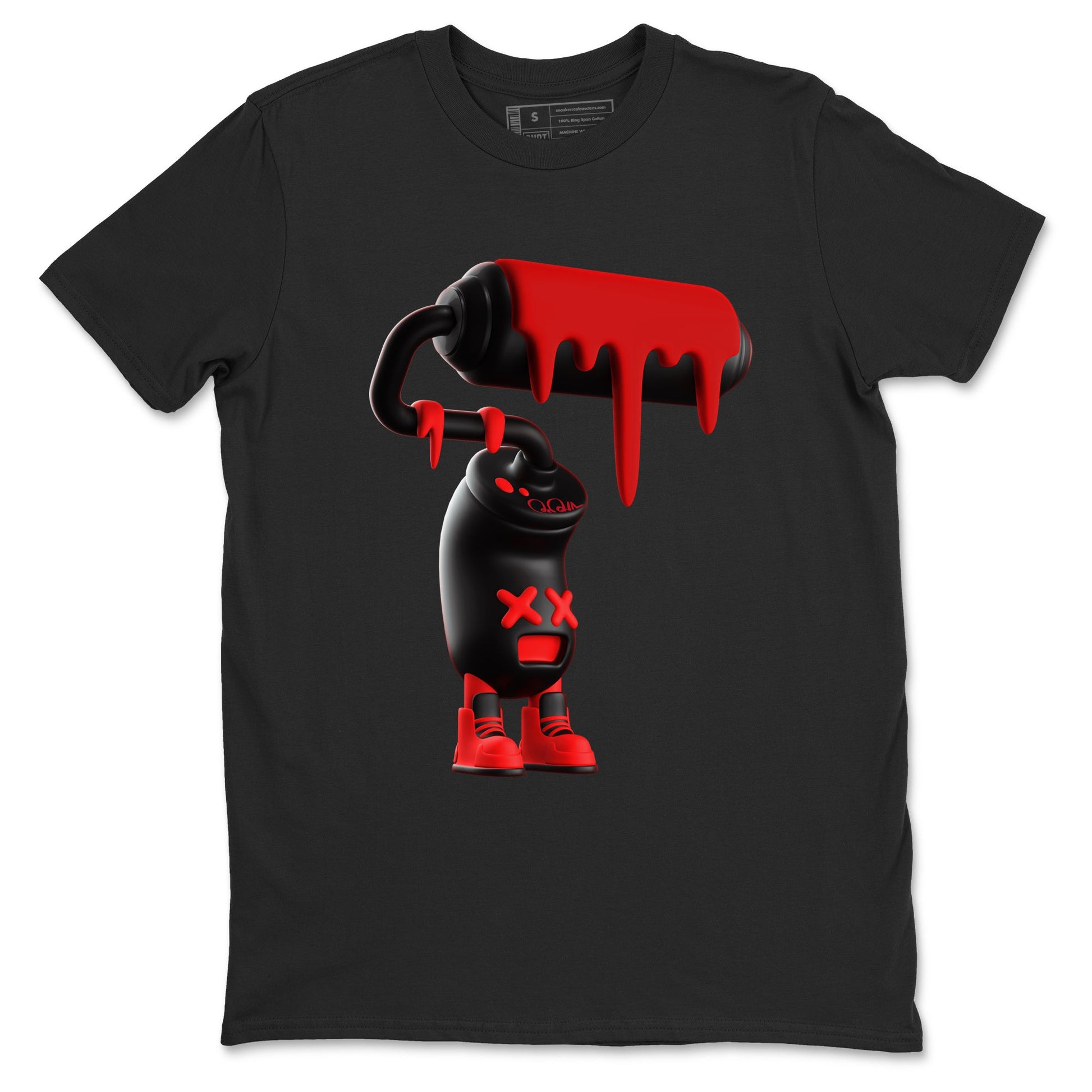 Sneaker match tees – Sneaker Tees To Match Air Foamposite Cough Drop Shoes – 3D Paint Roller Tee Black 2