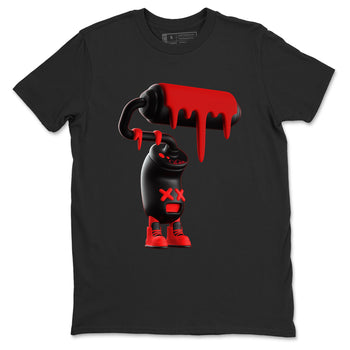 Sneaker match tees – Sneaker Tees To Match Air Foamposite Cough Drop Shoes – 3D Paint Roller Tee Black 2