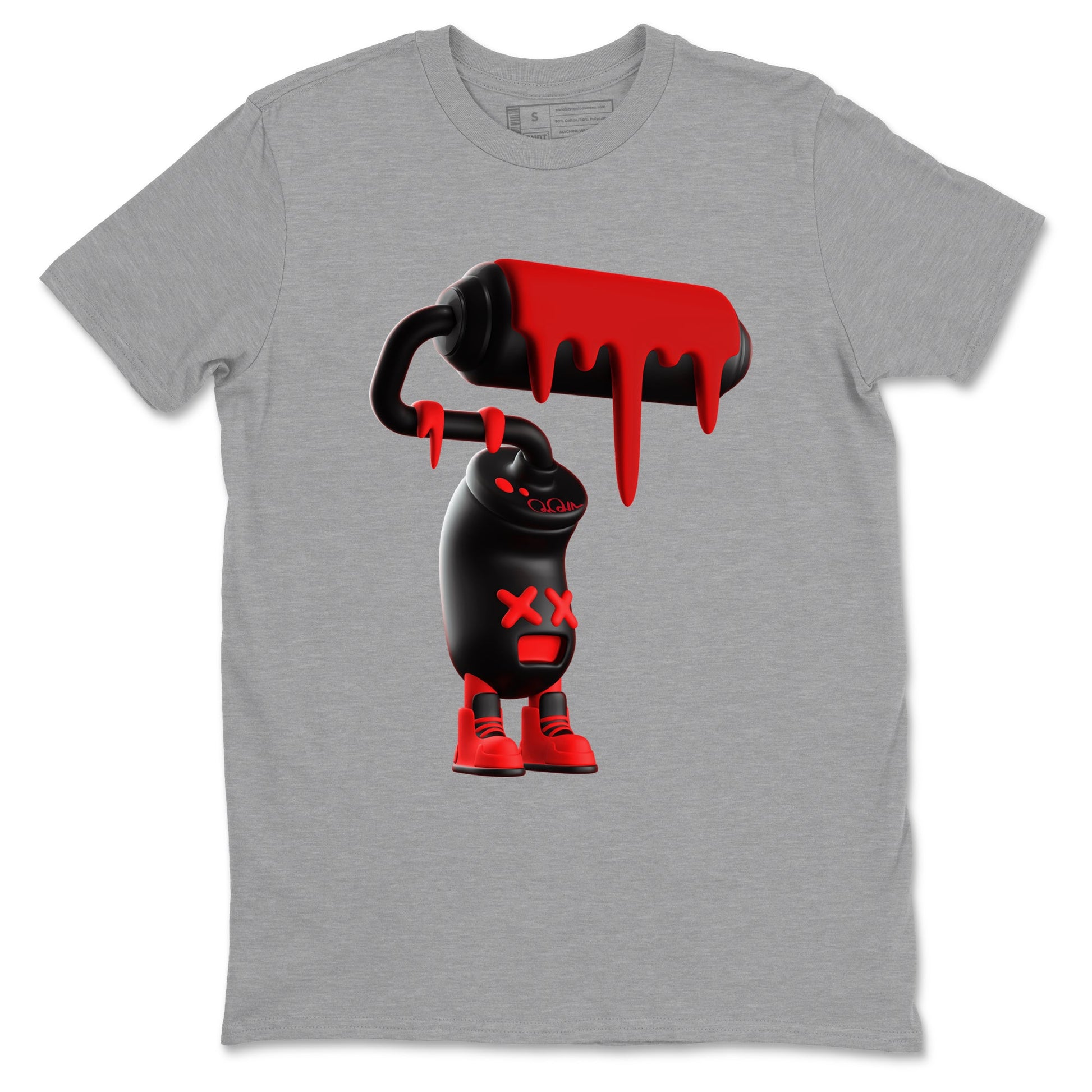 Sneaker match tees – Sneaker Tees To Match Air Foamposite Cough Drop Shoes – 3D Paint Roller Tee Heather Grey 2
