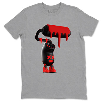 Sneaker match tees – Sneaker Tees To Match Air Foamposite Cough Drop Shoes – 3D Paint Roller Tee Heather Grey 2
