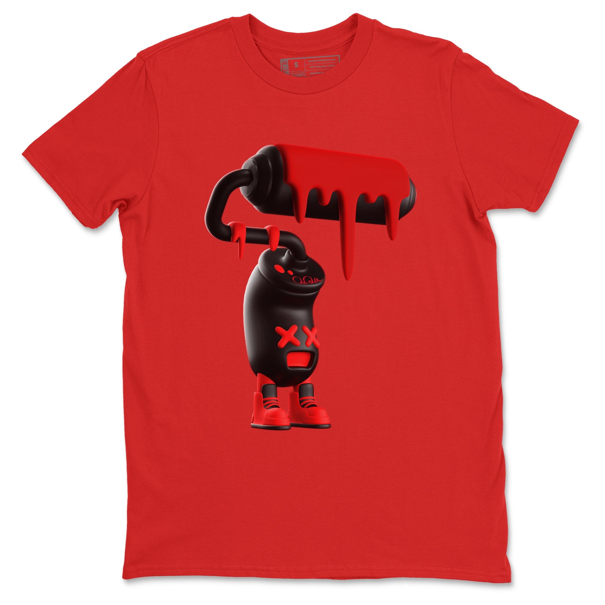 Sneaker match tees – Sneaker Tees To Match Air Foamposite Cough Drop Shoes – 3D Paint Roller Tee Red 2