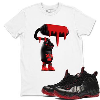 Sneaker match tees – Sneaker Tees To Match Air Foamposite Cough Drop Shoes – 3D Paint Roller Tee White 1