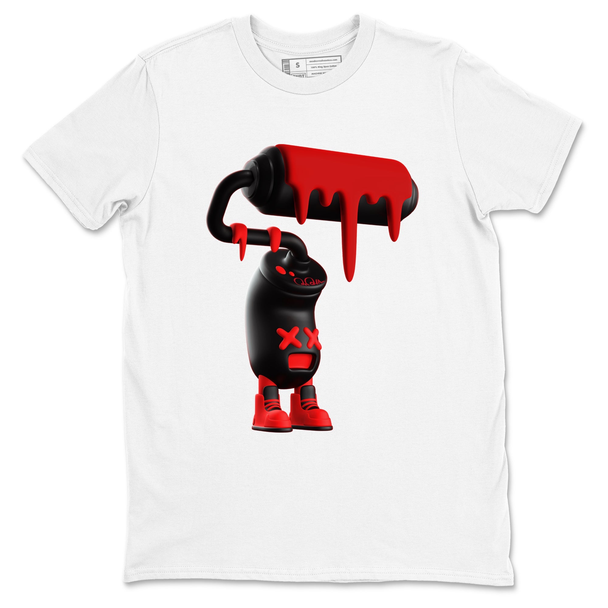 Sneaker match tees – Sneaker Tees To Match Air Foamposite Cough Drop Shoes – 3D Paint Roller Tee White 2