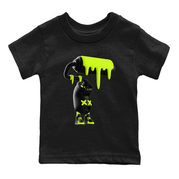 Foams One Black Volt shirts to match jordans 3D Paint Roller sneaker match tees Air Foamposite One Black and Volt match shoes to clothes SNRT Sneaker Tees Youth Baby Black 2 tee