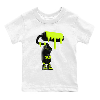 Foams One Black Volt shirts to match jordans 3D Paint Roller sneaker match tees Air Foamposite One Black and Volt match shoes to clothes SNRT Sneaker Tees Youth Baby White 2 tee