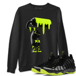 Foams One Black Volt shirts to match jordans 3D Paint Roller sneaker match tees Air Foamposite One Black and Volt match shoes to clothes SNRT Sneaker Tees unisex cotton Black 1 shirts