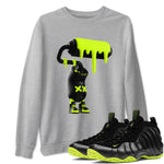 Foams One Black Volt shirts to match jordans 3D Paint Roller sneaker match tees Air Foamposite One Black and Volt match shoes to clothes SNRT Sneaker Tees unisex cotton Heather Grey 1 shirts