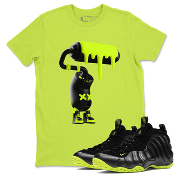 Foams One Black Volt shirts to match jordans 3D Paint Roller sneaker match tees Air Foamposite One Black and Volt match shoes to clothes SNRT Sneaker Tees unisex cotton Safety Green 1 shirts