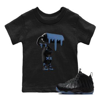 Sneaker Threads – Sneaker Tees To Match Air Foamposite One Carbon Fiber – 3D Paint Roller Youth Graphic Tee Black 1. Perfect for Jordan releases 2025 colorways.